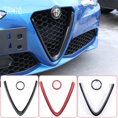 For Alfa Romeo Giulia Stelvio 2017 2018 2019 2020 2026 2026 ABS Carbon Fiber/Red/Black Front Grill Decoration Frame Accessories