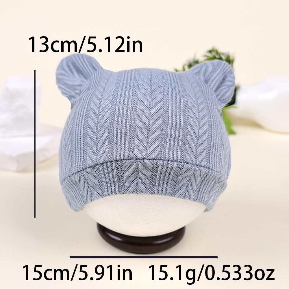 Erkek ve Kız Çocukları İçin Sevimli Yenidoğan Ayı Kulaklı Örgü Şapka