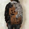 Women's Halloween Printed Long Sleeve Hoodie Drawstring Pullover Sweatshirt
