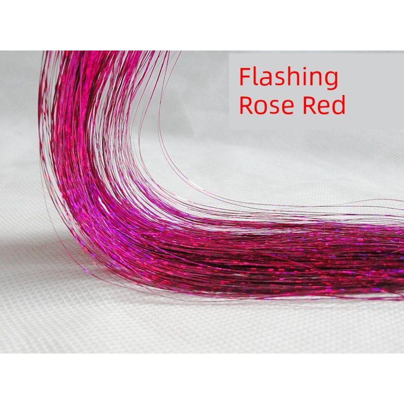 

Gold Silk Hair Extension Color Wig Highlight Color Thread Seamless Hair Extension Hair Bright Silk 7 Color Laser Hair Strip Hair Extension Female Flash Rose Red (100 root)