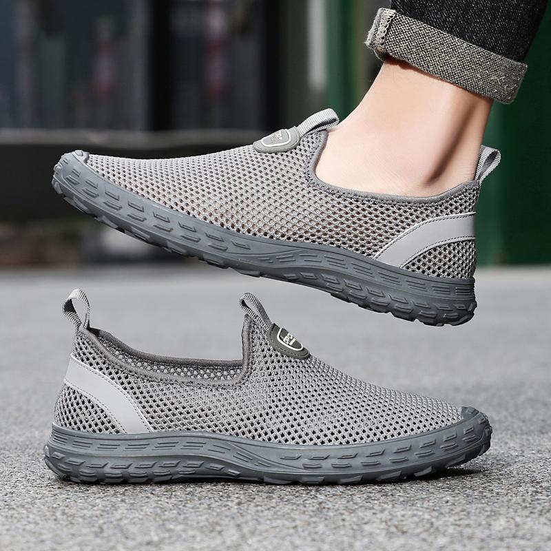Fashion Summer Lightweight Walking Footwear New Men's Loafers Mesh Breathable Flats All-match Mens Sneakers Mens Slip on Casual Shoes