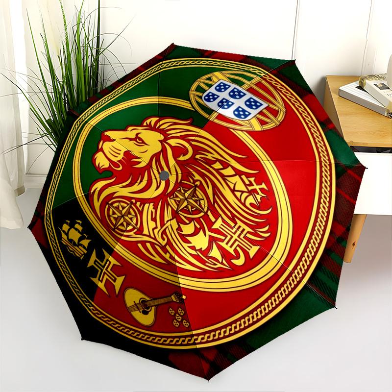 Royal Emblem Checkerboard Background Folding umbrella Umbrella travel light Umbrella Sun umbrella