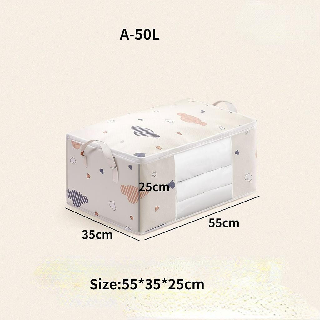 50/75L Visual Quilt Bedding Storage Closet Organizer Wardrobe Quilt Clothes Storage Bag Organizer Blanket Sorting Bags Dust-proof