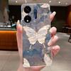 Für Itel P55 5G Hülle Ite Power 55 5G Handyhülle Blume Schmetterling Dünne Hüllen P661N P665L Capa Transparent Weiches Silikon TPU Cover