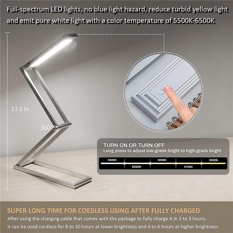 Aluminium Folding Desk Lamp High Quality Desk Light No Blue-Ray Eye Protection Led USB Charging Reading Light Small Table Lamp