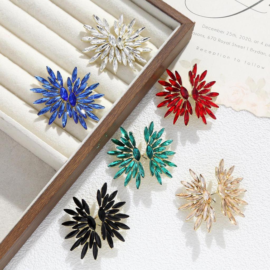 Angel Wings Bridal Earrings - Elegant, High-End Studs with a European and American Flair