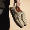Fashion British Style Thick Sole Men Leather Sneakers Simple Design Suede Leather Lace Up Men Casual Footwear 2025 New Spring