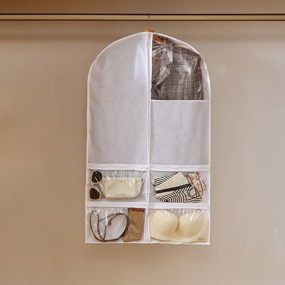 Large Capacity Wardrobe Dust Cover Reusable Wardrobe Organizer Hanging Storage Bag Garment Protector Underwear Socks Storage