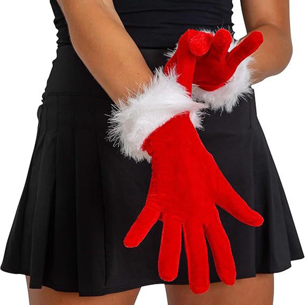 Christmas Party Etiquette Performance Gloves, Fleece-lined Velvet Gloves