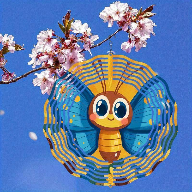 Carrillón de viento colgante de 10 pulgadas con gancho de 360 grados para decoración de jardín de balcón Primavera Verano Decoración exterior