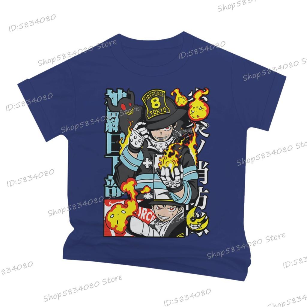 Fire Force Print Unisex Fashion Casual Tshirt Unisex Street Graphic Anime Tee Fire Force Classic Vintage T Shirts Anime Apparel
