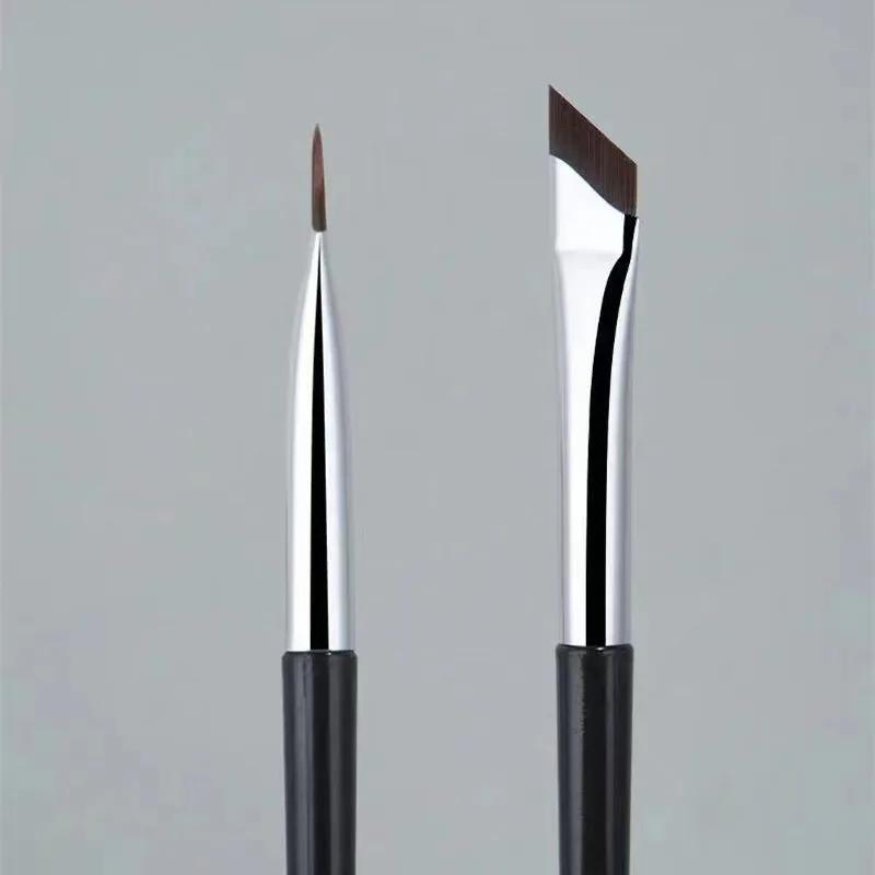 2Pcs Upgrade Eyeliner Brush Ultra Thin Fine Angle Flat Eyebrow Brush Liner Brow Place Makeup Precise Detail Brush