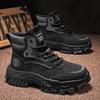Herrenstiefel Lederschuhe Plateaustiefel für Herren Outdoor-Sneaker Motorrad-Knöchelstiefel Herren-Arbeitsstiefel Lässige Wanderschuhe