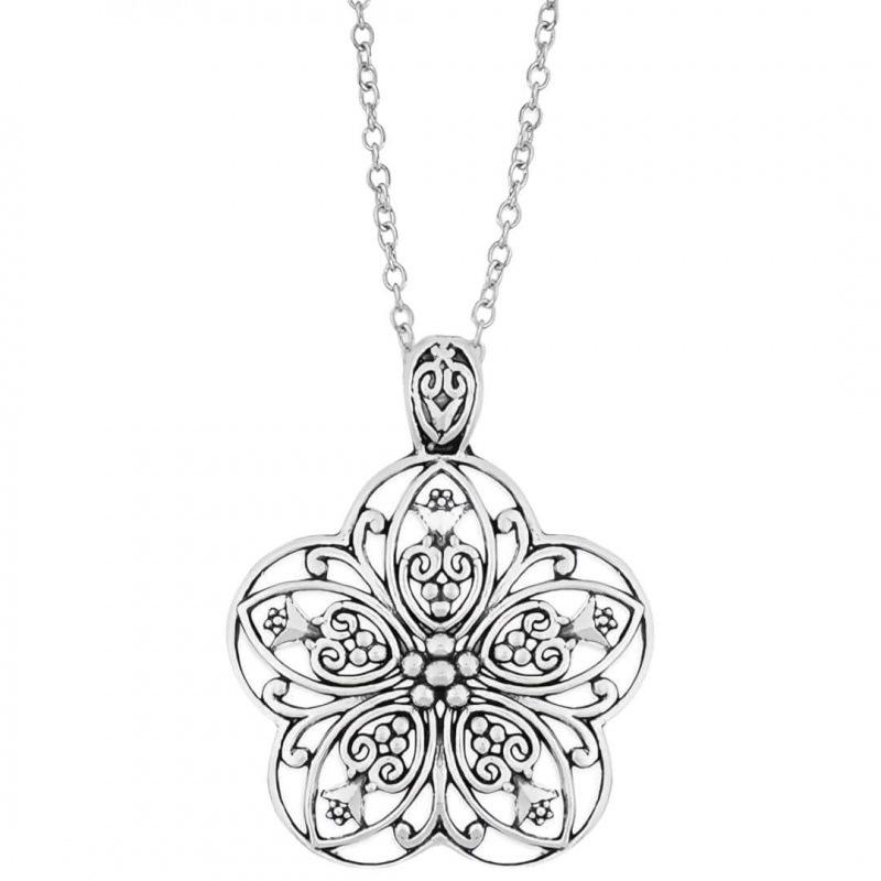 Collana con Ciondolo Loto Etnico Vintage - Gioiello Floreale da Donna Regalo
