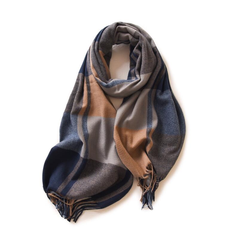 Fumede Plaid Imitation Cashmere Scarf Shawl