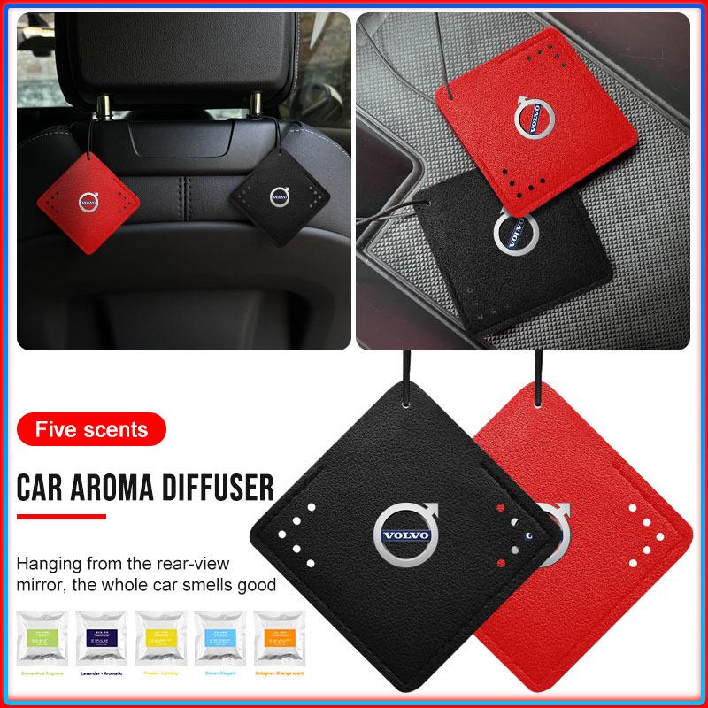 Car Aromatherapy Diffuser Necklace Fresh Air Suede Pendant 6 Scents For Volvo XC90 XC60 XC70 XC40 V90 V60 V40 C70 C30 S80