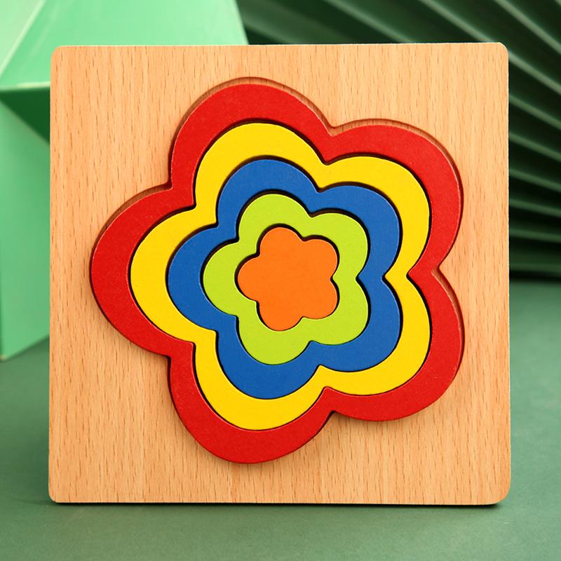 Wooden 3D Educational Puzzle for Toddlers - Interactive, Creative Hands-on Toy for Ages 1-3