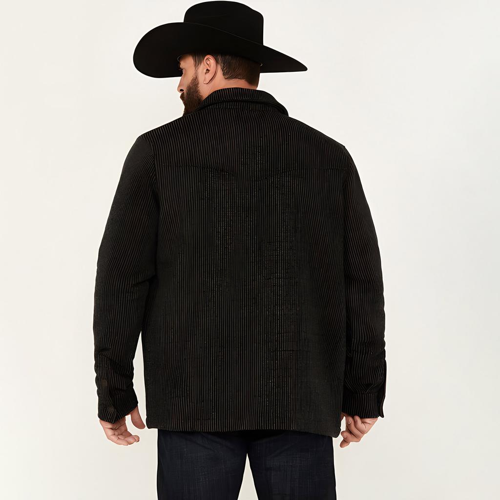 Men's Solid Color Lapel Jacket Casual Loose Single Breasted Corduroy Long Sleeved Coat