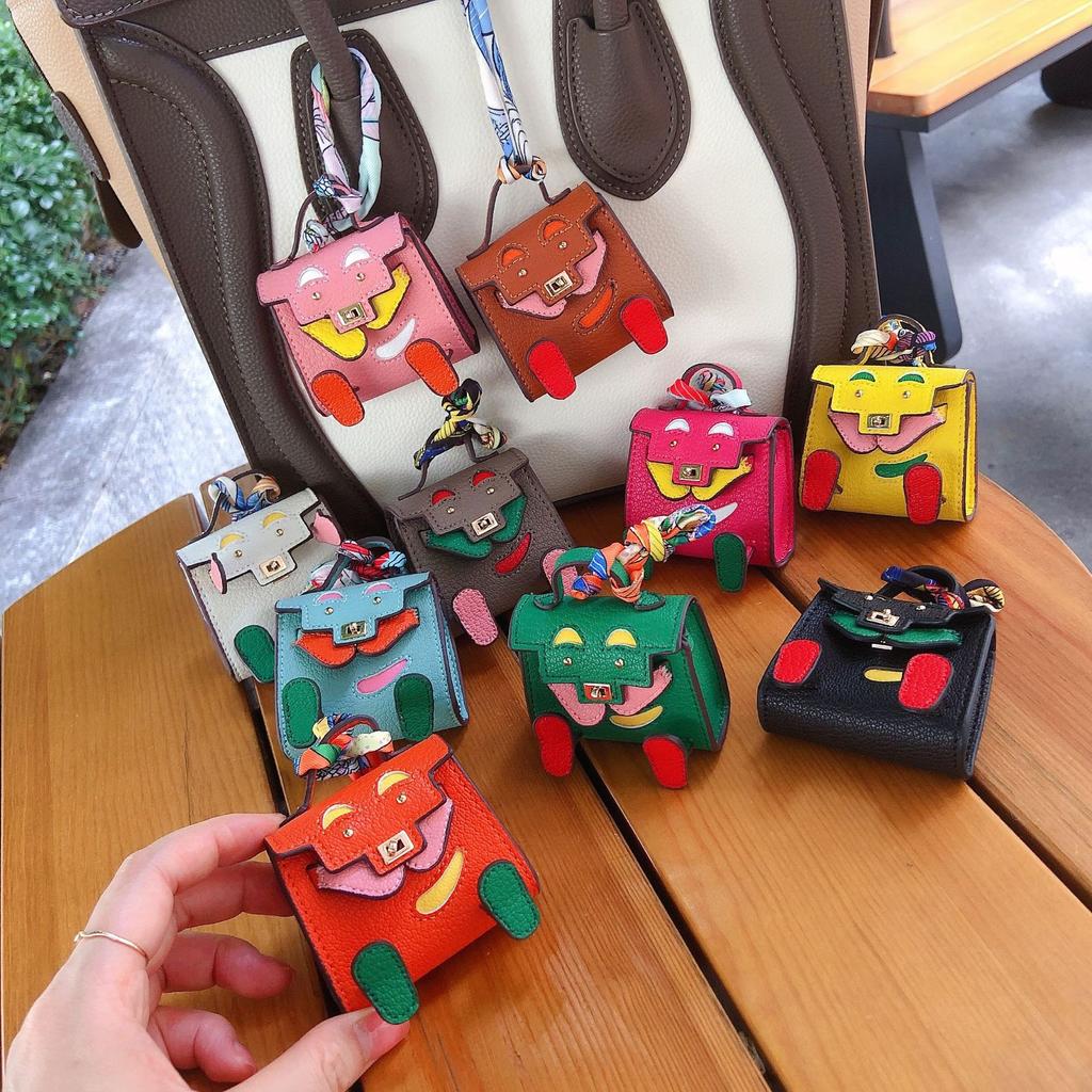 Microfiber Leather Bag Pendant Car Pendant Little Monster Female Japan And South Korea Trend Small Bag Guochao