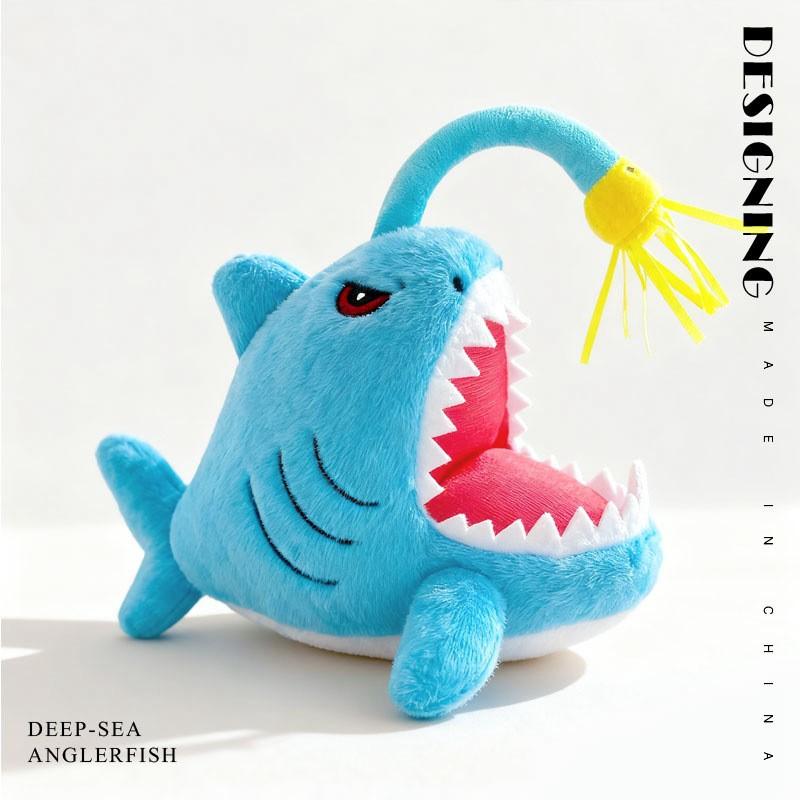 Angler Fish Plush Toy Devil Ray Stuffed Animal Deep Sea Monster Doll Kids Companion Soft Cuddle Toy Gift