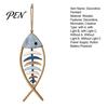 Wear Resistant Courtyard Pendant Wooden Fish Wall Hanging With/Without LED Light, Nautical Decor, Coastal Theme Fishbone Durable Fine Craftsmanship