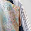 Wear a high-end satin printed shirt 2025 summer thin retro shirt T-shirt