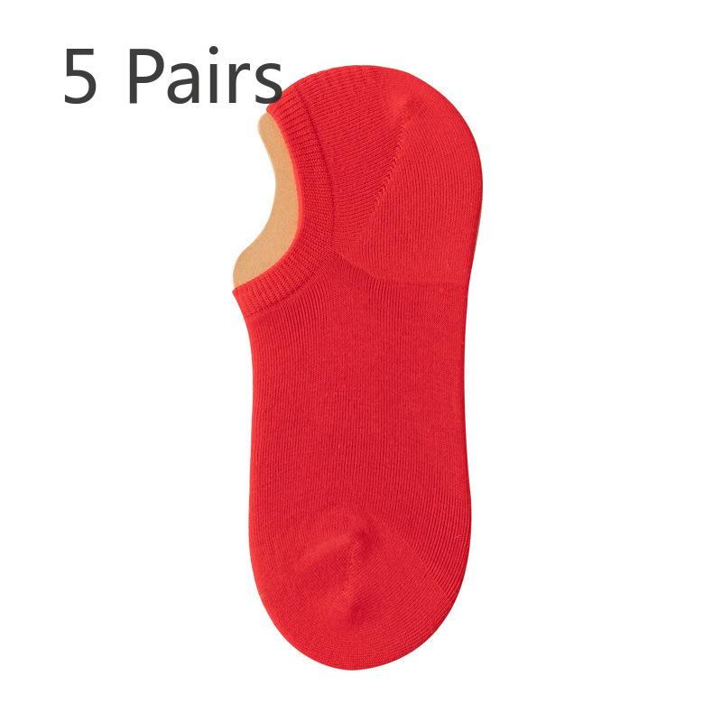 

5 пар женских замужних китайских красных носков Benming Year Anti Paging Antibacterial Deodorant Red Socks 5 Pairs красный