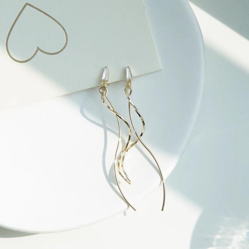 Čínské náušnice s dlouhým střapcem na moskytiéru pro ženy - Bez propíchnutí, Malý čtvercový design, Podzim/Zima