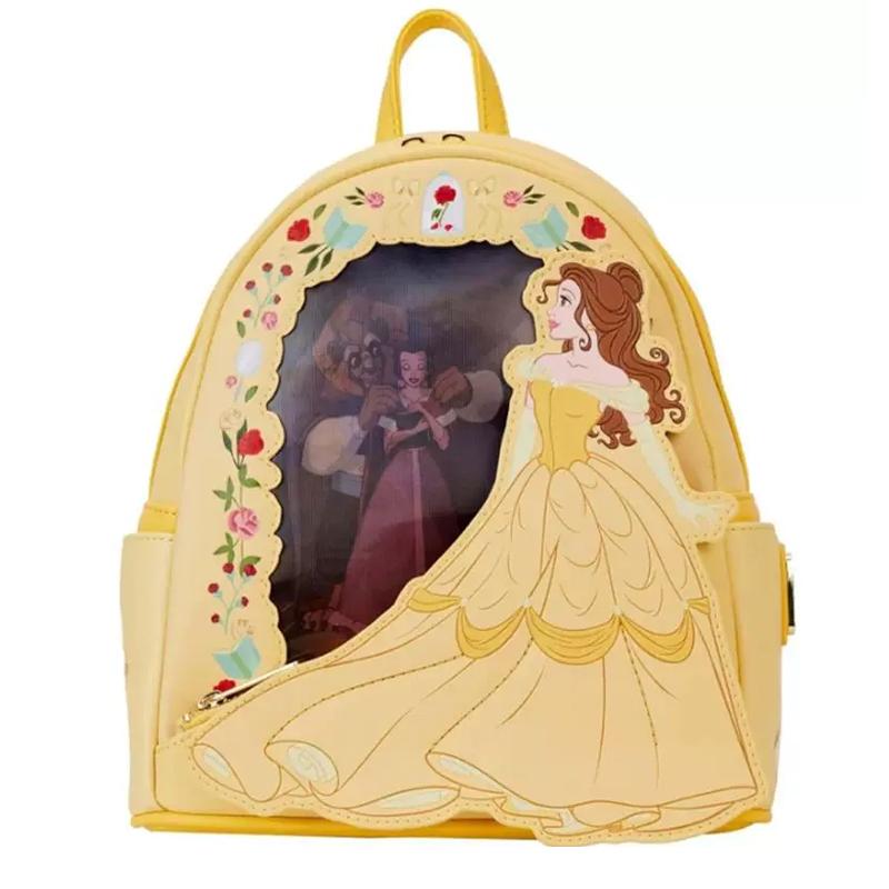 

Anime Loungefly Beauty And The Beast Movie Series Figure Belle Small Storage Backpack Fashion Item Travel Essentials Toys Present
