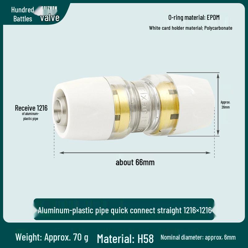 Aluminum-Plastic Pipe Joint Accessories for PERT Floor Heating 1216 & 2025 Quick-Connect Geothermal Pipe Repair