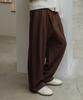 Dekkoloso Back Half Banding Double Pleated Wide Pants [Brown]