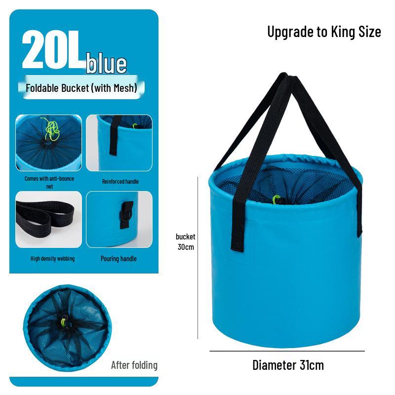 Portable Folding Water & Fish Bucket for Camping and Travel