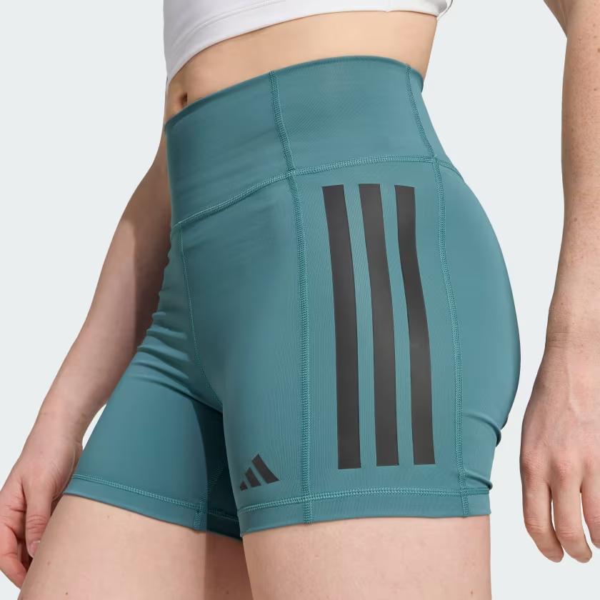 adidas Optime 3-Stripes Climacool Brand Logo High-Waisted Moisture-Wicking Sports Shorts Women Shorts JX2817