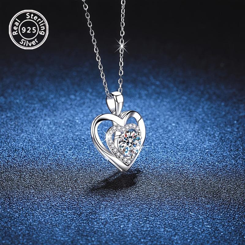 925Silver heart-shaped necklace Fashionable Women's Jewelry Suitable for parties, vacations, birthdays, Valentine's Day, Christmas, New Year,