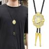 Braided Shoestring Eagle Bolo Tie Carved Charm Cowboy Necktie Necklace