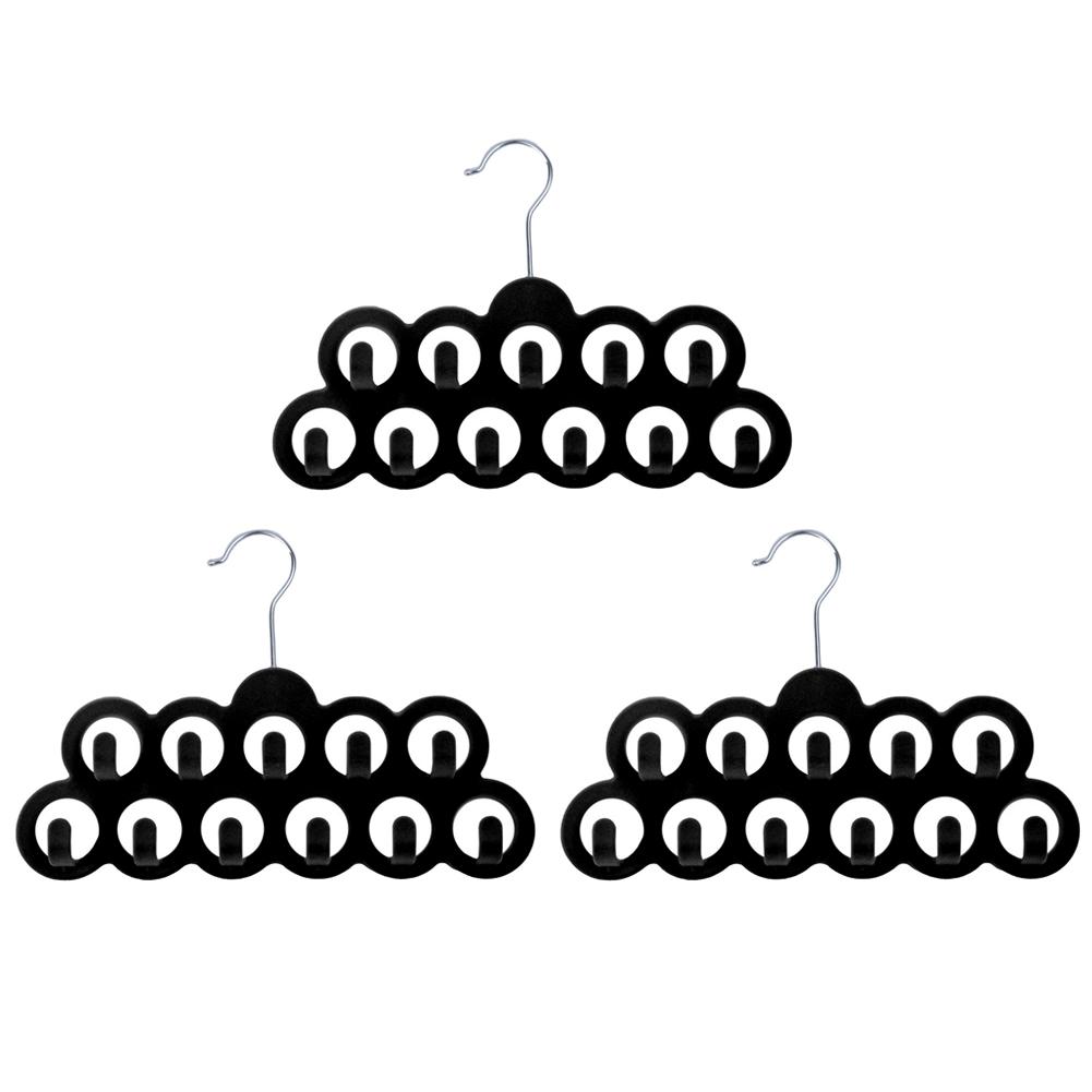 

11-луночный шелковый шарф флокированная вешалка многофункциональный нескользящий крючок для одежды для гардероба 3pcs