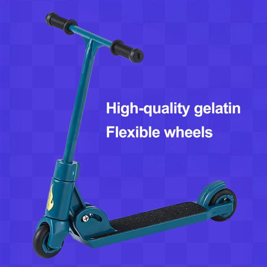 Mini Prstová Koloběžka Hračka s Nářadím Skládací Malá Dvoukolová Koloběžka s Brzdou Simulace Fingerboard Dekorace Dětská Vzdělávací Hračka