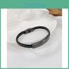 Trendy Retro Black Stainless Steel Bracelet Wholesale Fashion Geometric Wristband
