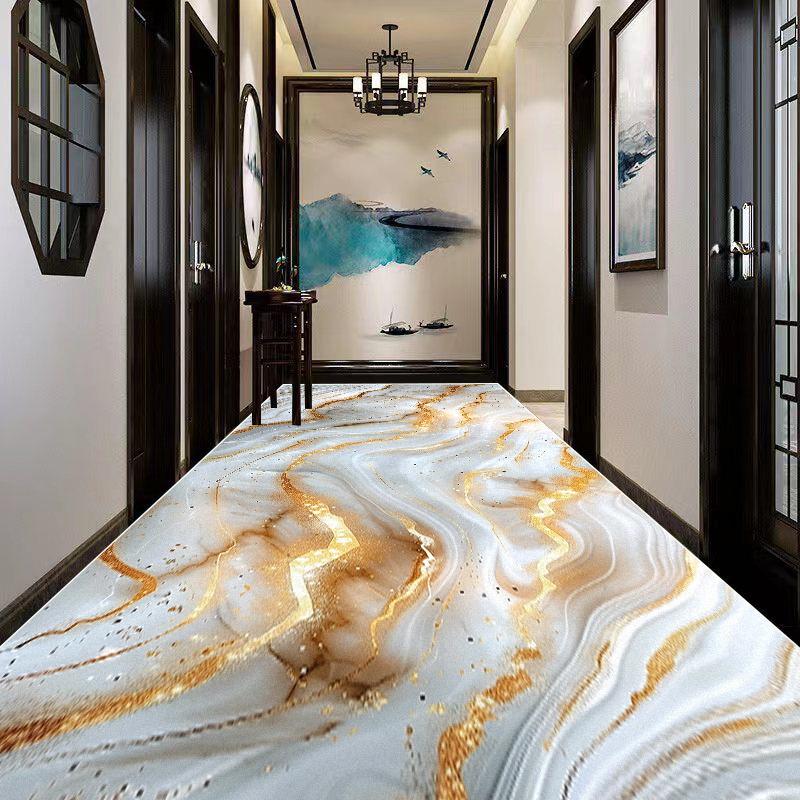 Marble Decoration Long Corridor Carpet Living Room Luxury Runner Rug Hotel Party Aisle Floor Mat Home Room Doorway Hallway Rugs