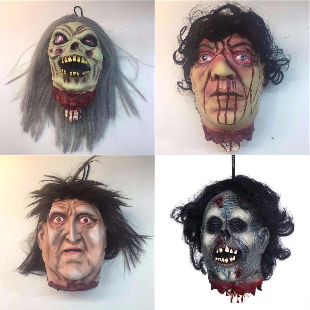 Halloween Party Decoration Props Bloody Prank Toy Realistic Hanging Severed Human Head