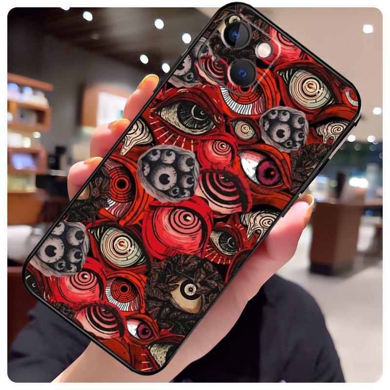 Scary Face Eyes Case For iPhone 16 Pro Max 14 13 12 11 15 17 Pro Max Mini 15 16 Plus 16e 17 Air Phone Cover