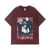275 GSM Washed T-shirts 100% Cotton Jujutsu Kaisen V40 Print Unisex Heavy Cotton T Shirt