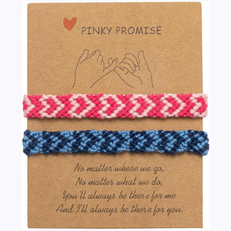 Heart Friendship Bracelets Pinky Promise Pink Best Friends Distance Matching Bracelet for Women Girl Valentine Couple Family