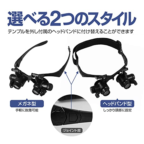 FOCUSMART Magnifying Glass with LED Interchangeable Can Be Used with Both Comes with a Lightweight Twin Lens Magnifier for Handicrafts Appraisal For