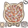 135-Piece Colored Cat Shaped Wooden Jigsaw Puzzle, Cats Shaped Wooden Puzzle, Unique Animal Shape Wood Puzzle, Creative Gifts for Cats Lovers