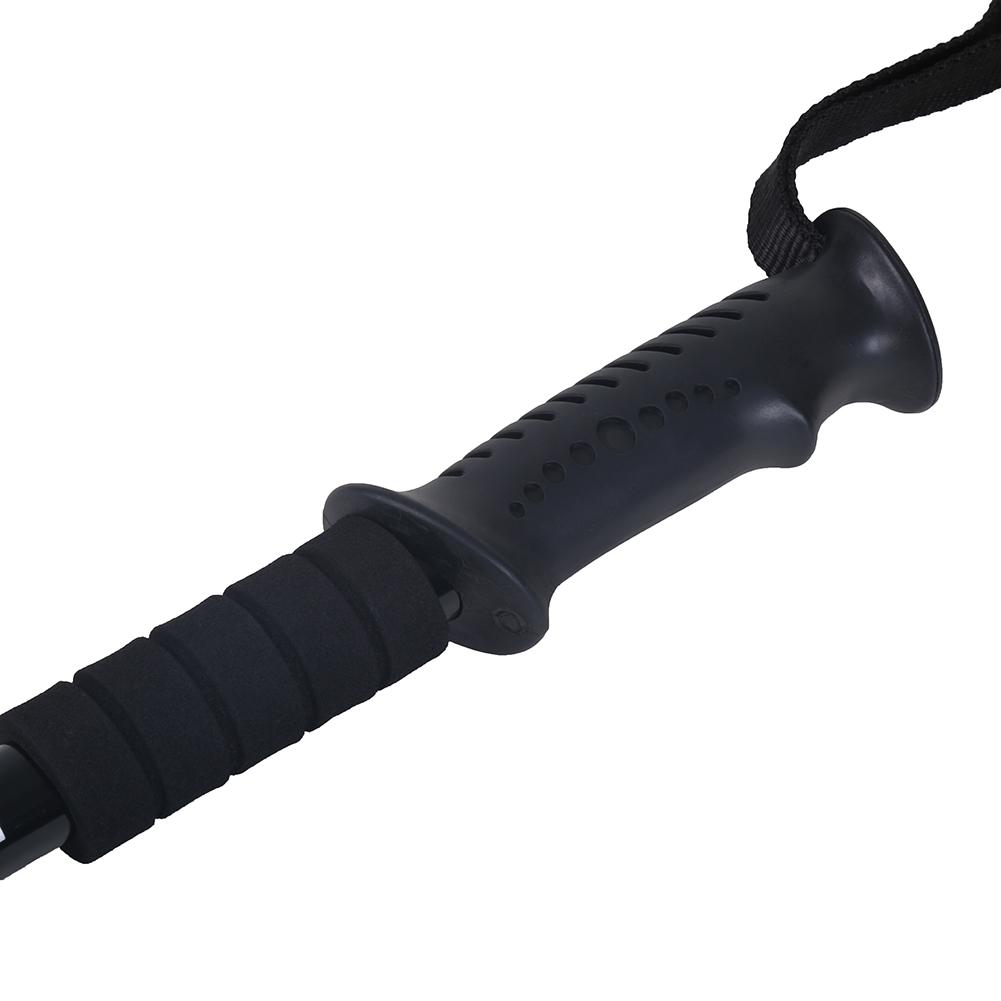 Aluminium Alloy Telescopic Lightweight Anti Skid Walking Cane Stick   Pole (Black)