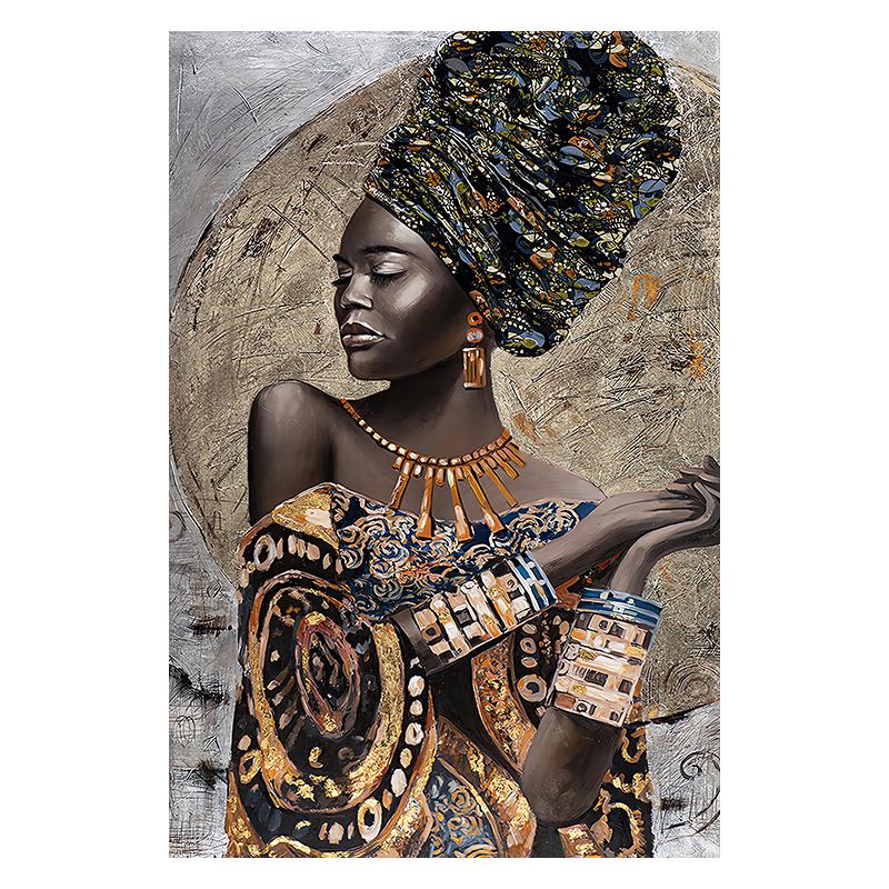 

Красивая африканская женщина, портрет, печать на холсте, настенная живопись в этническом искусстве, винтажный постер, изображение для гостиной, домашний декор, Cuadros 30x40cm No Framed