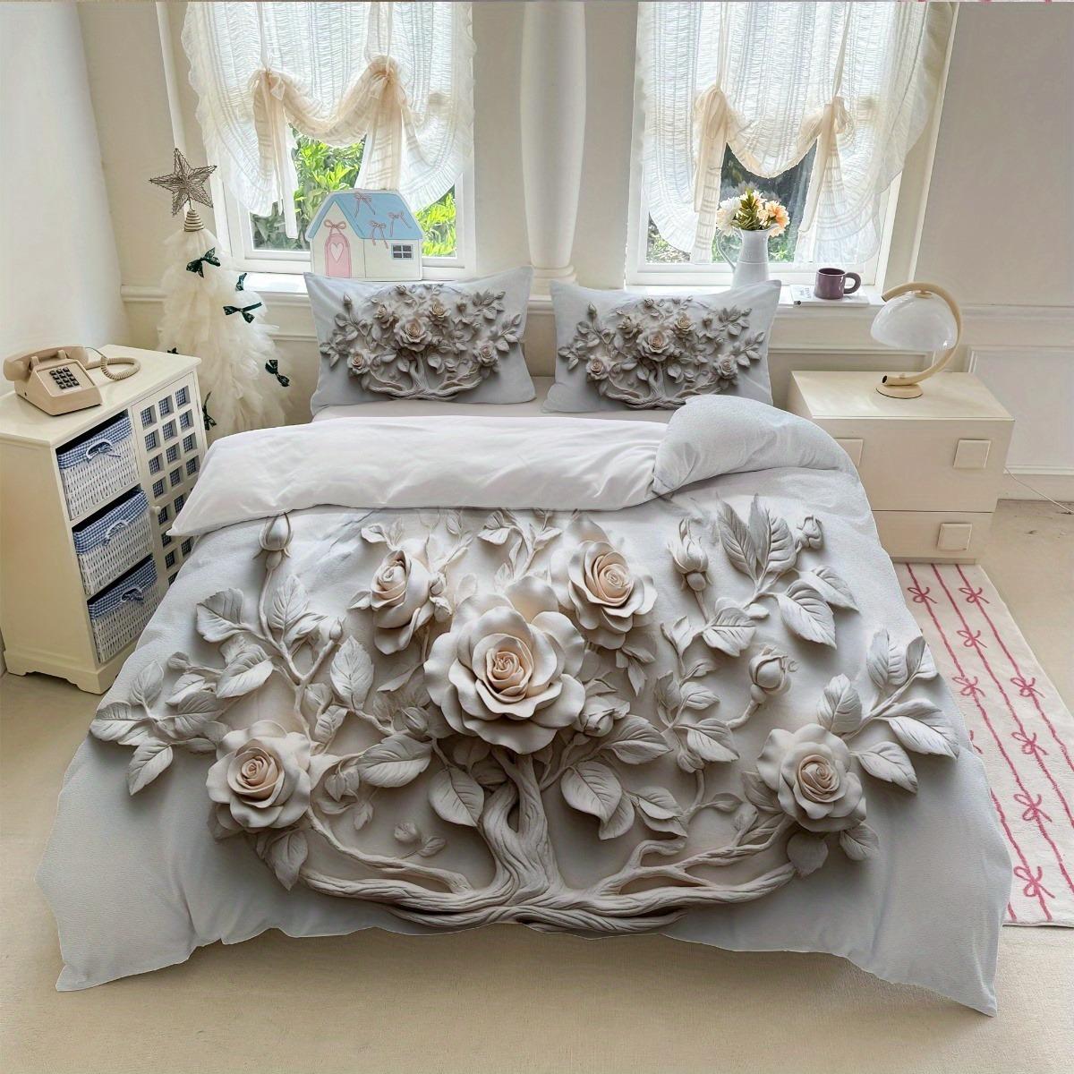 

Floral Bedding Set Ins Princess Duvet Cover Set Quilt Cover With Pillowcase Soft Single Double For Bedroom Decor Birthday Gift EU Single135x200cm