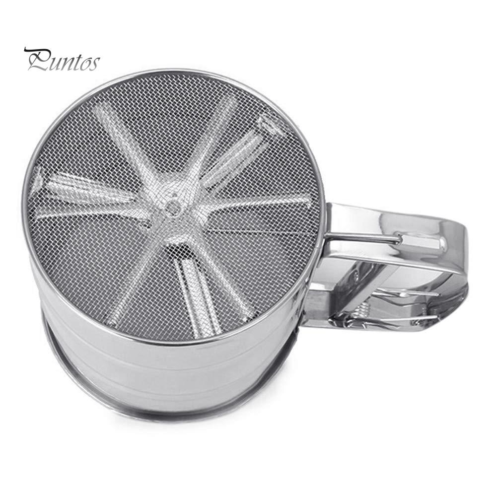 Puntos Stainless Steel Powder Flour Sieve Cup Mesh Strainer Baking Kitchen Gadget Tool