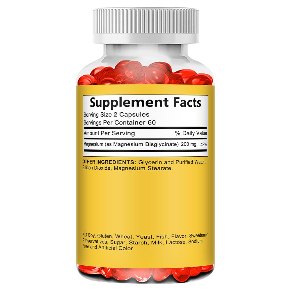 Fearathe Magnesium Glycinate 200mg Capsules - Supports Muscle Relaxation, Heart & Nerve Health